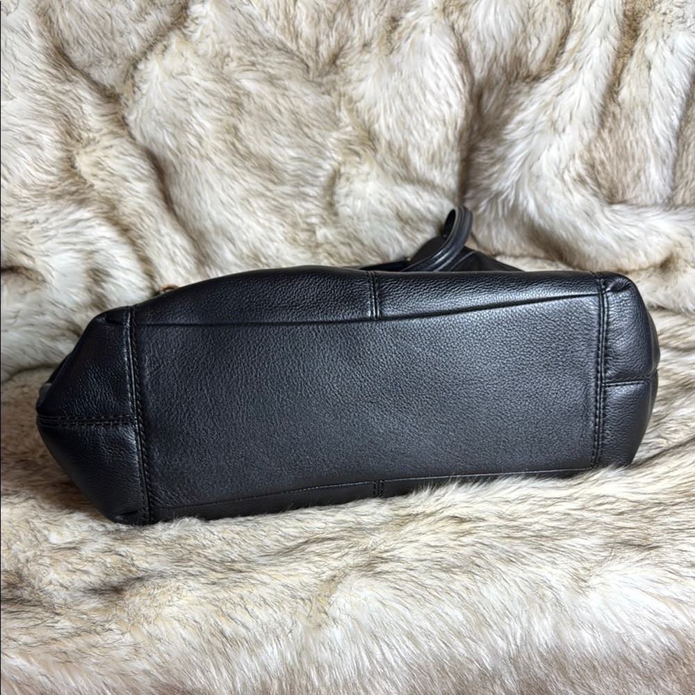 Coach Black Pebbled Leather Shoulder Hobo with Gold Logo - Picture 5 of 9